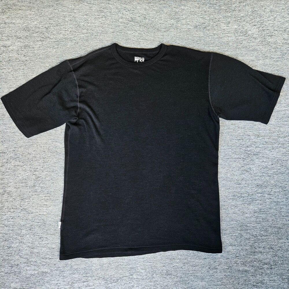 Minus33 Merino Wool T-Shirt Mens XL Black Short Sleeve Base Layer Gorp Style 704